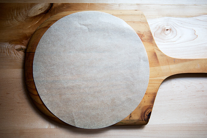 pizza peel and parchment paper